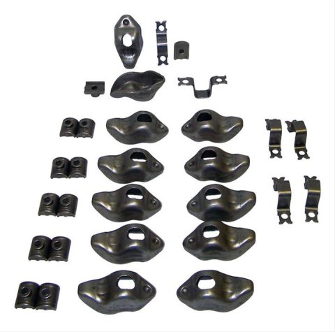 Crown Automotive Rocker Arms 3223888KL Arms, Non-roller, Steel, Natural, Stud Mounting Style, Pivots, Bridges, Jeep, 3.8L, 4.2L, Kit