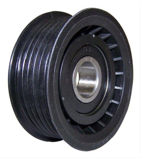 Crown Automotive Tensioner Pulleys 5080246AA Pulley, Serpentine, 6-rib, Plastic, Black, Chrysler, Dodge, Each