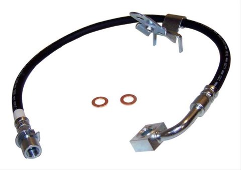 Crown Automotive Brake Hoses 5140861AA Hose, Assembled, Rubber, 24.00 in. Length, Passenger Side Front, Chrysler, Dodge, Each