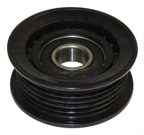 Crown Automotive Idler Pulleys 4627509AA Pulley, Serpentine, 6-groove, Plastic, Black, Chrysler, Dodge, Jeep, Ram, Each
