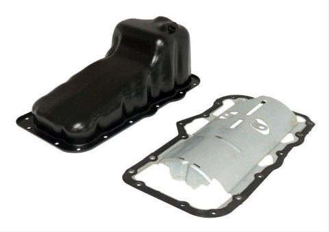 Crown Automotive Oil Pans 53021755K Pans, Wet Sump Style, Steel, Black, Dodge, Jeep, Mitsubishi, 3.7L, Each