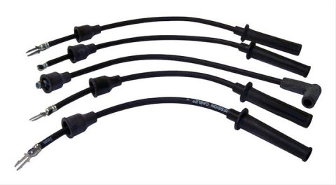 Crown Automotive Spark Plug Wire Sets 4637155 Wires, Assembled, 7.00mm, Spiral Core, Black, Dodge, 2.5L, Set