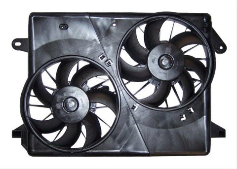 Crown Automotive Electric Fans for 2005-2007 300, MAGNUM, 2006-2007 CHARGER - 5174358AA Fan, Electric, Dual, Black Plastic Blades, Black Plastic Shroud, Chrysler, Dodge, Each