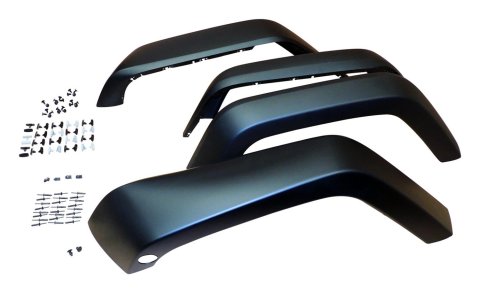 Crown Automotive Fender Flare Kits for 2007-2017 WRANGLER, 2018 WRANGLER JK - 5KCK Flares, Front and Rear, Black, ABS Plastic, Jeep, Kit