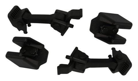 Crown Automotive Hood Latches 55395653K2 Catches, Plastic, Black, Two Brackets, Jeep, Kit
