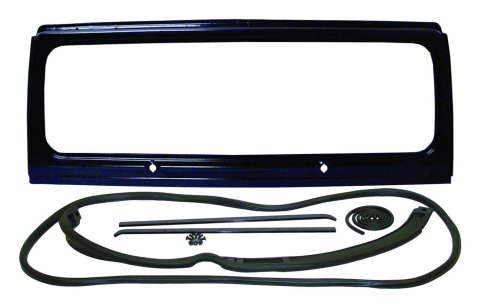Crown Automotive Windshield Frames 5758971K Frame, Steel, Black EDP Coated, Weatherstripping, Channel, Screws, Jeep, Kit