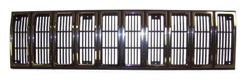 Crown Automotive Grilles 55002229 Grille, ABS Plastic, Black, Chrome Shell, Jeep, Each