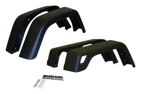 Crown Automotive Fender Flare Kits for 1997-2006 WRANGLER - 55254918K7 Flares, Front and Rear, ABS Plastic, Textured Black, 3.75 in. Width, Jeep, Set of 4