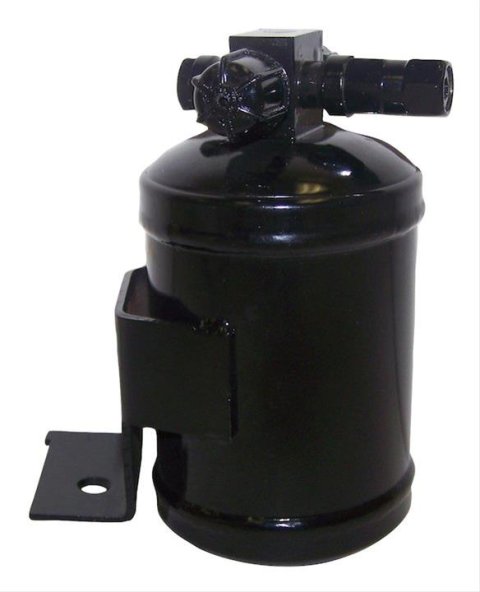 Crown Automotive Air Conditioning Driers and Accumulators for 1991-1996 CHEROKEE, 1991-1992 COMANCHE - 4773767 Receiver Drier, Round, Vertical Mounting Style, Steel, Black, Jeep, Each