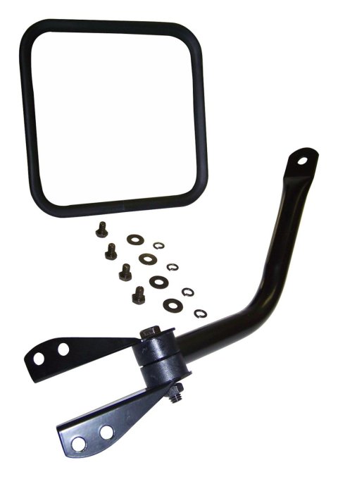 Crown Automotive Side View Mirrors 5455301K Mirror, Replacement, Driver Side, Manual, Flat, Black Housing, Jeep, Each