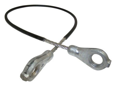 Crown Automotive Tailgate Cables for 1976-1983 CJ5, 1976-1986 CJ7, 1981-1985 SCRAMBLER - J5752617 Cable, Steel, Black, Jeep, Each