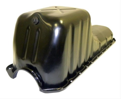 Crown Automotive Oil Pans 53020833AB Pan, Direct Replacement, Steel, Black, Jeep, L6, Each