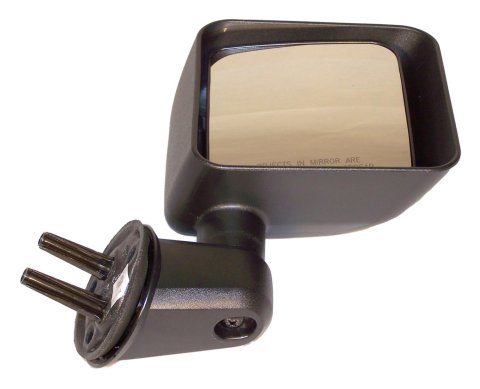 Crown Automotive Side View Mirrors for 2007-2017 WRANGLER, 2018 WRANGLER JK - 55077966AC Mirror, Replacement, Passenger Side, Manual, Flat, Black Housing, Jeep, Each