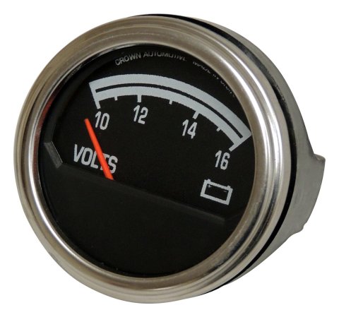 Crown Automotive Restoration Gauges for 1976-1983 CJ5, 1976-1986 CJ7, 1981-1985 SCRAMBLER - J8126659 Gauge, Restoration, Voltmeter, Black Face, Jeep, Each