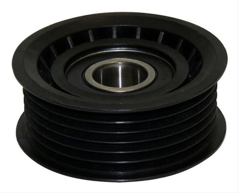 Crown Automotive Idler Pulleys 4593848AA Pulley, Serpentine, 6-groove, Plastic, Black, Chrysler, Dodge, 2.7L, 3.5L, Each