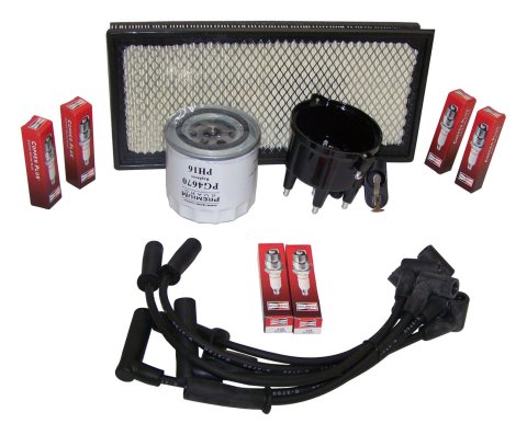 Crown Automotive Vehicle Maintenance Tune-Up Kits for 1999 WRANGLER - TK-25 Spark Plugs, Tune-Up, Plug Wires, Air Filter, Distributor Cap and Rotor, Jeep, 4.0L, Kit