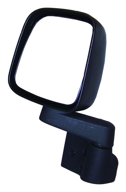 Crown Automotive Side View Mirrors 55395061AB Mirror, Replacement, Driver Side, Manual, Flat, Black Housing, Jeep, Each