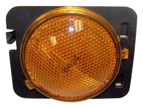 Crown Automotive Side Marker Lights for 2007-2017 WRANGLER, 2018 WRANGLER JK - 55078144AA Lamp, Amber Lens, Round, Passenger Front, Jeep, Each