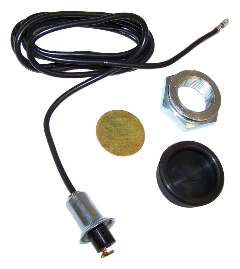 Crown Automotive Horn Button Kits 802359K Button, Plastic, Black, Wire, Nut, Disc, Jeep, Kit