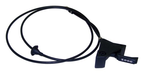 Crown Automotive Hood Release Cables J5758027 Cable, Steel, Plastic Handle, Black, Jeep, Each