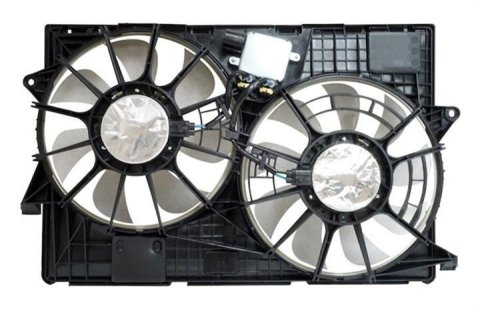 Crown Automotive Electric Fans 52014621AE Fan, Electric, Dual, Black Plastic Blades, Black Plastic Shroud, Jeep, Each