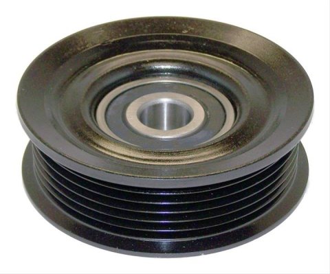 Crown Automotive Idler Pulleys for 2011-2013 1500, 2009 RAM 2007-2019 WRANGLER - 53034002AA Pulley, Serpentine, 6-groove, Steel, Black, Dodge, Jeep, Ram, Each