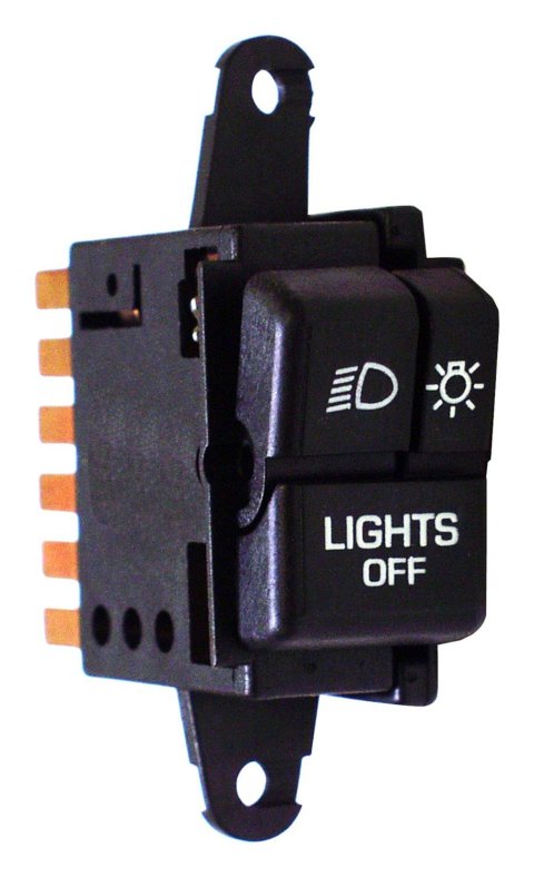 Crown Automotive Headlight Switches for 1987-1995 WRANGLER - 56003119 Switch, Push Button Style, Constant, Plastic, Black, Jeep, Each
