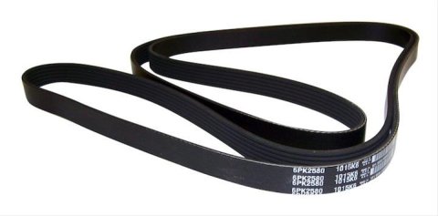Crown Automotive Accessory Drive Belts 4891721AB Belt, Serpentine, Black, Rubber, Chrysler, Dodge, Jeep, Each