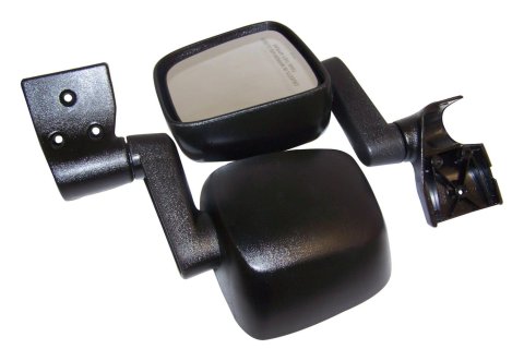 Crown Automotive Side View Mirrors for 1987-2006 WRANGLER - 55395060K Mirror, Replacement, Manual, Flat, Black Housing, Jeep, Each