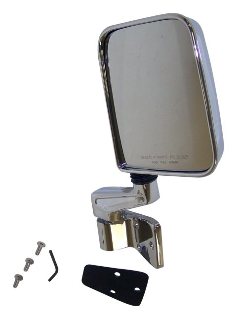 Crown Automotive Side View Mirrors for 1987-2006 WRANGLER - 82201772C Mirror, Replacement, Passenger Side, Manual, Flat, Chrome Housing, Jeep, Each