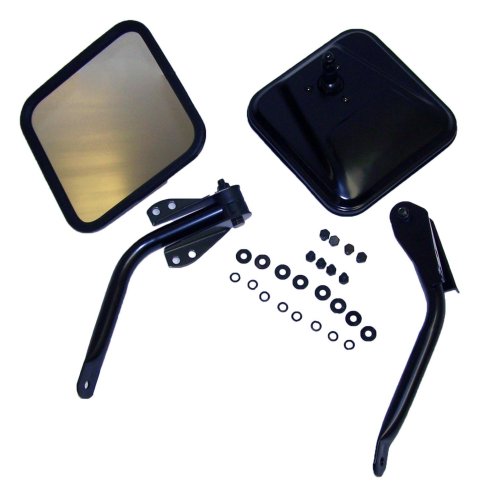Crown Automotive Side View Mirrors 5462736K Mirror, Replacement, Manual, Steel, Black, Jeep, Kit
