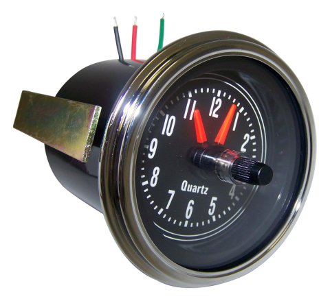 Crown Automotive Restoration Gauges J5761330 Gauge, Restoration, 3 in. Diameter, Black Face, Chrome Bezel, Jeep, Each
