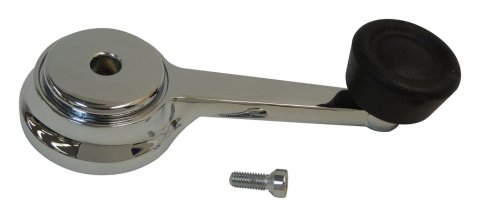 Crown Automotive Window Crank Handles J3678907 Handle, Steel, Chrome Handle with Black Knob, Jeep, Each