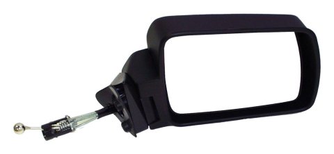 Crown Automotive Side View Mirrors for 1984-1996 CHEROKEE, 1986-1992 COMANCHE - 55034122 Mirror, Replacement, Passenger Side, Remote Manual, Flat, Black Housing, Jeep, Each