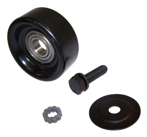 Crown Automotive Idler Pulleys for 2002-2005 LIBERTY, 2003-2006 WRANGLER - 53013324AA Pulley, Serpentine, Steel, Black, Jeep, 2.4L, Each