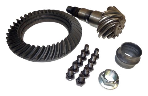 Crown Automotive Ring and Pinion Gear Installation Kit Combos 5135255AA Dana 30 3.55 Gears Gears, 3.55:1 Ratio, 27-spline, Standard Rotation, Kit, Front, 30, Jeep,