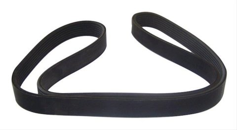 Crown Automotive Accessory Drive Belts for 1997-1998 CARAVAN, GRAND TOWN & COUNTRY - 4612716AB Belt, Black, Rubber, Use Existing Hardware