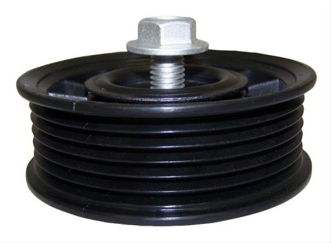 Crown Automotive Idler Pulleys 53010228AB Pulley, Serpentine, 6-groove, Steel, Black, Right Hand Drive, Jeep, 4.0L, Each