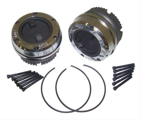 Crown Automotive Manual Locking Hubs 400518 Hubs, Manual, 19-spline, 6 Bolts, Chrome Steel Housing, Dana 44, Chevy, Dodge, Ford, GMC, Jeep, Set
