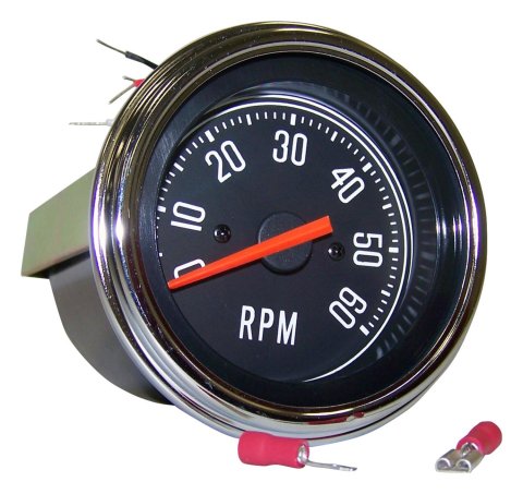 Crown Automotive Tachometers for 1976-1983 CJ5, 1976-1986 CJ7, 1981-1985 SCRAMBLER - J5459418 Gauge, Tachometer, OEM Replacement Style, Analog, 0-6,000 rpm, 2 7/16 in., Black Face, Chrome Bezel, Jeep