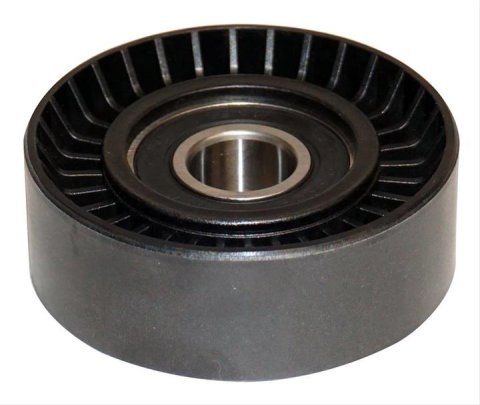 Crown Automotive Idler Pulleys 4627312AA Pulley, Smooth, Plastic, Black, Chrysler, Dodge, Jeep, Ram, Each