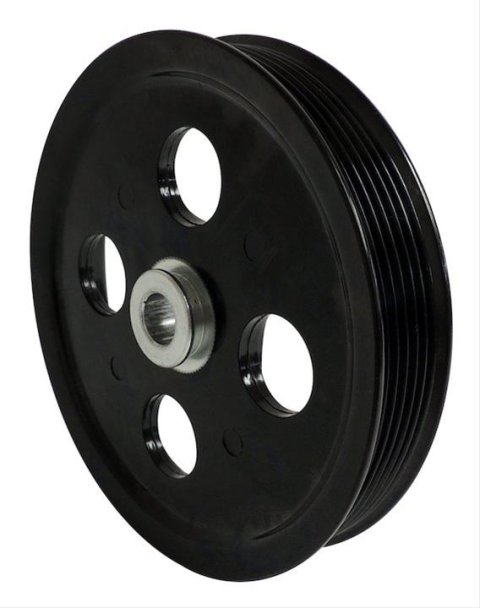 Crown Automotive Power Steering Pulleys 53032956AA Pulley, Serpentine, 6-groove, Steel, Black, Jeep, Each