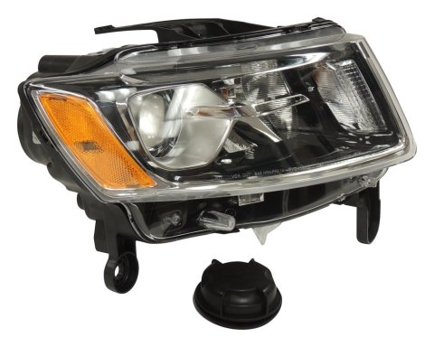 Crown Automotive Headlight Assemblies 68110996AD Assembly, Right, Silver Bezel, Clear Lens, Jeep, Each