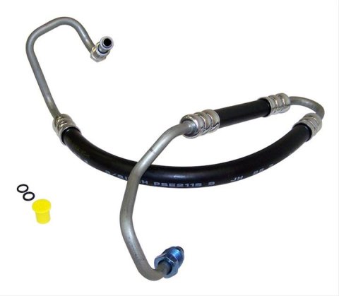 Crown Automotive Power Steering Hoses 52088452AD Hose, High-pressure, Steel/Rubber, Black, Jeep, 4.0L, Each