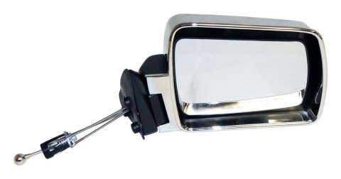 Crown Automotive Side View Mirrors for 1984-1996 CHEROKEE, 1986-1992 COMANCHE - 55034120 Mirror, Replacement, Passenger Side, Remote Manual, Flat, Chrome Housing, Jeep, Each