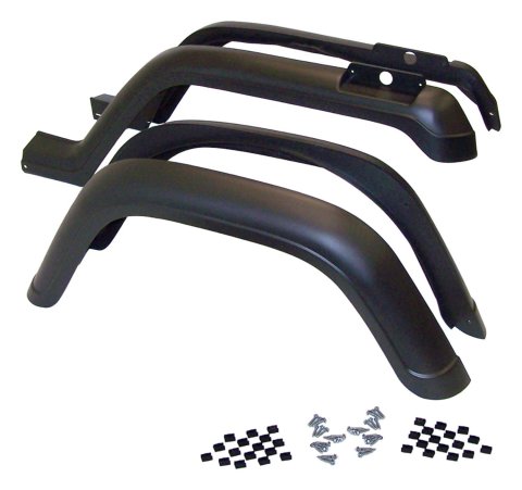 Crown Automotive Fender Flares for 1987-1995 WRANGLER - 5AHK Flares, Front and Rear, ABS Plastic, Black, 3.75 in. Flare Width, Jeep, Kit