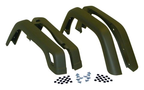 Crown Automotive Fender Flares for 1997-2006 WRANGLER - 55254918K Flares, Front and Rear, Narrow Set without Extensions, 3.750 in. Width, ABS Plastic, Black Textured Finish, with Hardware, Jeep, TJ, Kit