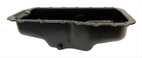 Crown Automotive Oil Pans 4648930AA Pans, Wet Sump Style, Steel, Black, Chrysler, Dodge, V6, Each