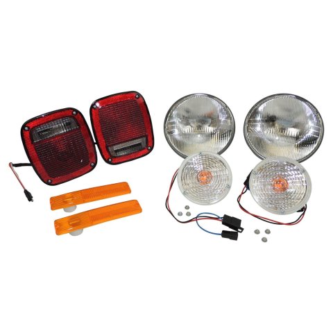 Crown Automotive - Headlight Assemblies for 1972-1976 CJ5, 1972-1975 CJ6, 1976 CJ7 LK1 Lamp Master Kit Select Jeep CJ-5, CJ-6, and CJ-7 Models