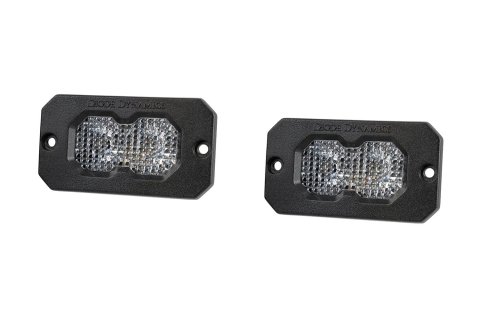 Diode Dynamics Light Bars, Pods and Fog Lights DD8128P C2 2.0 Max White Flood Flush RBL (pair). Includes Deutsch-Style Wire Pigtails, Brackets Hardware.
